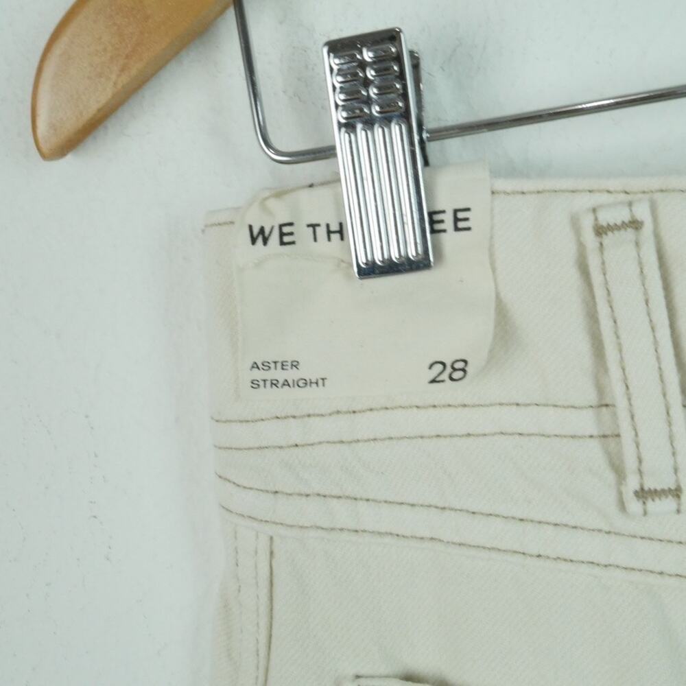 We The Free Aster Straight Jeans White Size 28 NWT High Rise Relaxed Rigid Denim - Picture 8 of 12